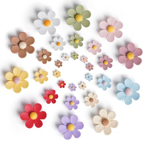 Image of LUVINA 3D Flower Magnets for Fridge, Strong Refrigerator Magnet, Colorful Adorable Decorations for Office, Kitchen Decor, Cute Desk Accessories, (Pack of 12, Flower- Small*4+ Medium*4+ Large*4)
