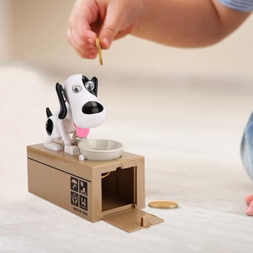 Cartoon-Hundefresser-Spardose, Süßes Spartopf-Kindergeburtstagsgeschenk, Zum Spaß Beim Geldsparen, Hergestellt aus Hochwertigem ABS-Material