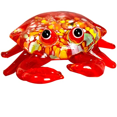 Figurita de Cangrejo Rojo de Cristal Hecha a Mano pisapapeles de Esmalte de Colores de Vidrio soplado Adornos de Mesa de Regalo de cumpleaños decoración del hogar Cover