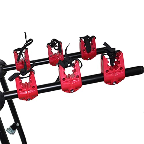 DOONARCES Car Bicycle Rack 3-Bike, Vehicle Trunk Mount Bike Rack F Frame Foldable Bicycle Carrier Holder for Most Cars SUV Sedan Hatchback Minivan, 88lbs Load, Black+Red - Thumbnail 6