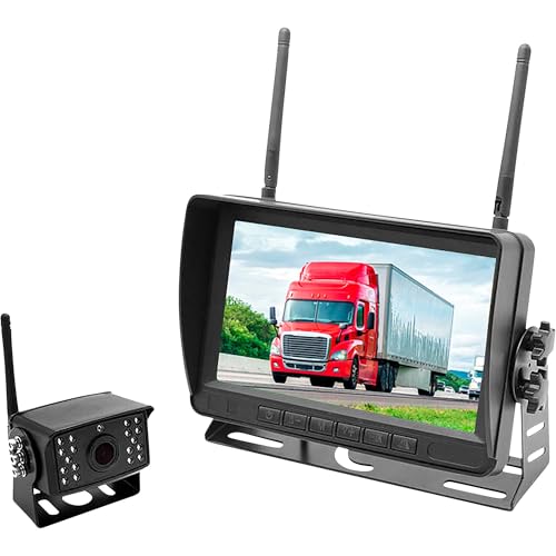 Image of Falcon Eye 2nd Gen Wireless Backup Camera System - 200-300ft Range, 7-inch LCD Monitor & HD Night Vision Camera - Expandable Up to 4 Cams for Trucks, RVs & Fleets