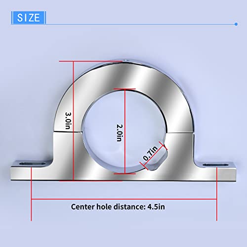 Xtptfabs Aluminum Universal Steering Column Keyed No Drop Mount,2" Column Polished Aluminum Keyed Column Mount,2310000030 Fr20114 2" Hole Brushed Underdash Mount River Clamp #TOP3