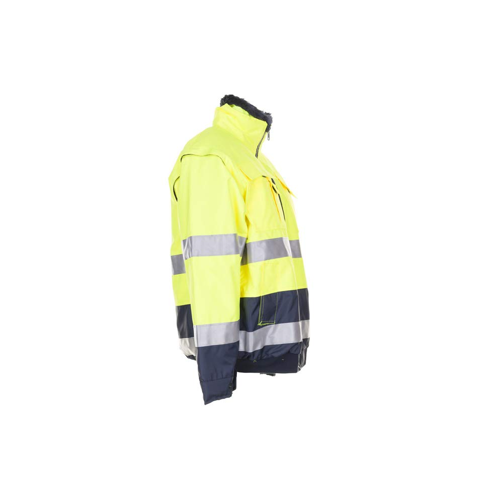 Planam 2047056 Warnschutz-Komfortjacke, Gelb/Marine, Größe XL