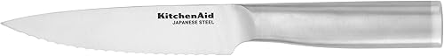 KitchenAid Gourmet - Cuchillo de cocina afilado de acero inoxidable forjado con tapa de hoja de ajuste personalizado, 5.5 pulgadas, cuchillo de