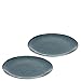 Leonardo Matera Keramik-Teller 2-er Set, spülmaschinengeeignete Speise-Teller, Essteller mit Glasur, 2 runde Steingut-Teller, Ø 27 cm blau, 026995