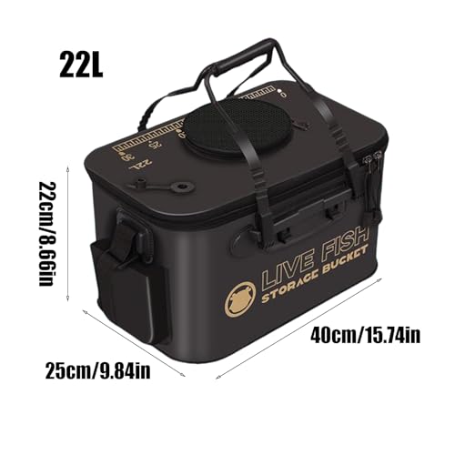 Seau de pêche pliable EVA 40cm container isolant camping - 3