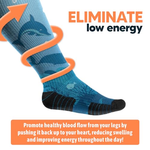 Image of Viasox Compression Socks for Women and Men, Knee High Socks 12-15 mmhg Circulation Support for Flight, Travel, Daily