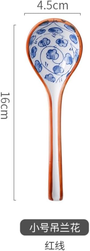 2pc Ceramic Home Soup Spoons Ceramic Spoon Long-handled Noodle Spoon