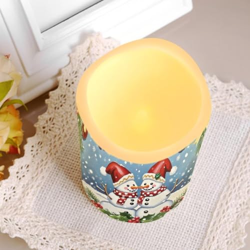 Image of Christmas Flameless Battery Operated Lamp with Remote | LED Flickering, Battery Operated, Color Changing Electric Pillar Candles for Living Room, Christmas Home Decor, 4 Pack