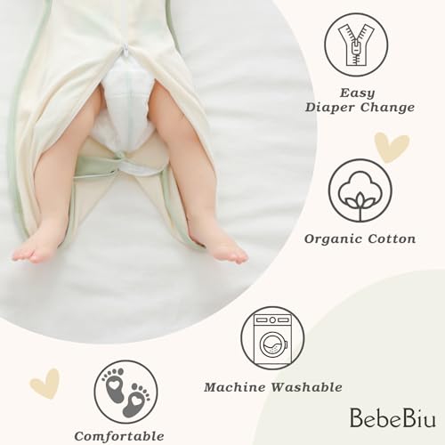 Image of Baby Swaddle Sleeping Bag, 0.5 TOG, 2-Way Zipper, Breathable Mesh, Arms In /Out Design, 2-Pack (Lovry & Pale Mauve, Large)