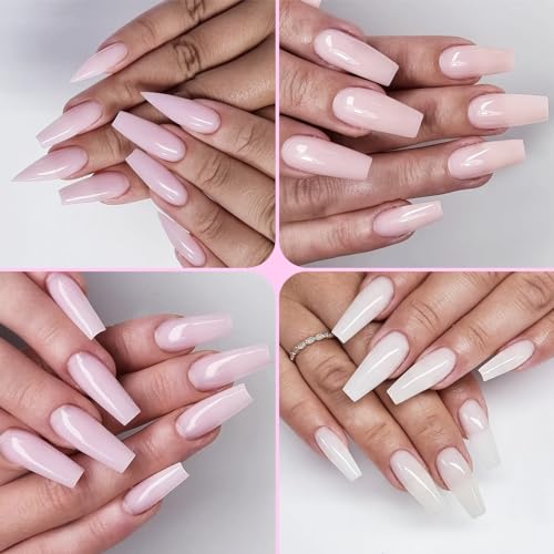 Poly Gel Nail Kit,3 Colors Clear White Pink Builder Nail Gel Set Nail Extension Gel kit,15ML Gel With Slip Solution All-in-one Nail Strengthen Gel Nail Art Kit DIY for Beginners Gifts Set for Women - Image 3
