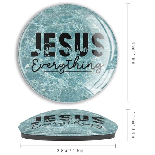 Imanes fuertes de cristal para pizarra y nevera con frases Jesús 4