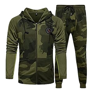 AOTORR Mens Tracksuit Set Gym Jogging Bottoms Full Zip Hooded Jacket Jogging Tops Sweatshirt