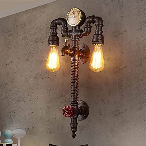 Lámpara de pared industrial retro E27 linterna steampunk de hierro para decoración interior 2