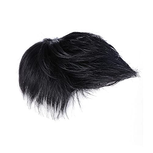 Postiche en cheveux humains haut de gamme 16x18 cm noir naturel à clips discrets