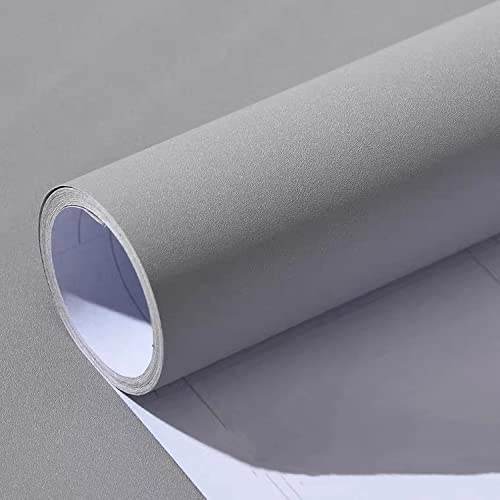 壁紙シール グレー 44.5cmｘ10m リメイクシート 無地 はがせる 防水 シート カッティングシート リフォームシート 厚手 おしゃれ 剥がせる壁紙 DIY 耐熱（ライトグレー）