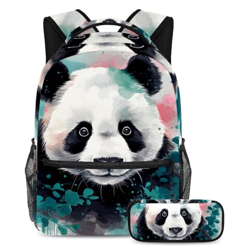 Ensemble de 7 cartables Panda motif floral grand sac à dos scolaire trousse