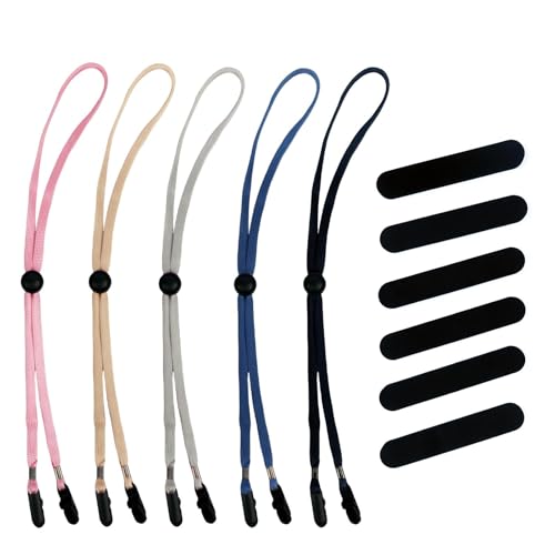 Mervokl Lot de 5 Clips réglables avec 6 réducteurs de Taille de Chapeau, Bande Anti-Perte pour Golf, Bateau, pêche, Chapeau d'extérieur