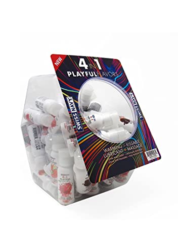 Lubrifiant Swiss Navy Playful 4 en 1 parfums assortis bocal de 50 flacons