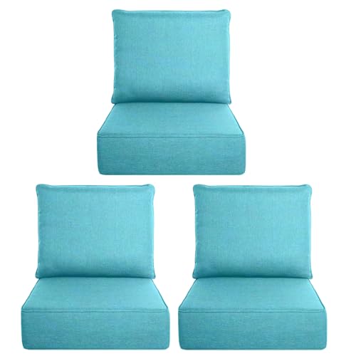 Image of Luxury Outdoor Seat Cushion Set-22 x 24 x 6 Inch Outdoor Chair Cushions with Water Resistant & Removable Cover Outdoor Cushions for Patio Furniture Chair Sofa Couch