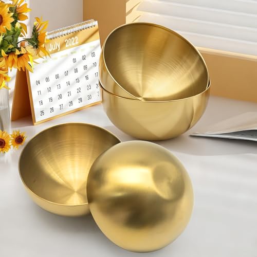 Set de 15 tazones dorados de acero inoxidable miniatura 7