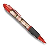 Beau et confortable Stylo à bille rouge (encre noire) – Imprimé avec motif de ligne rose funky #45090