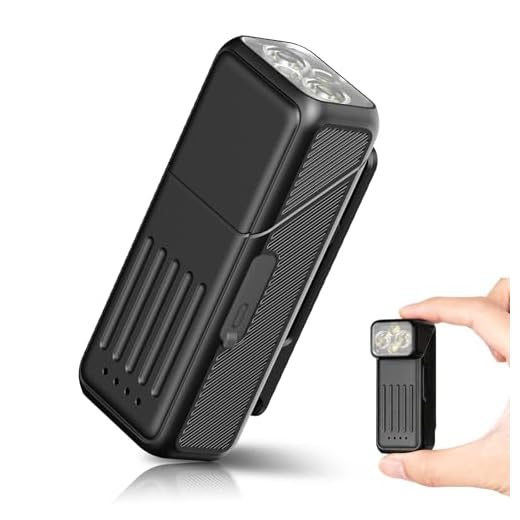 Rechargeable EDC Flashlight, Mini Flashlights Clip-on Light Type-C Charging, Small Flashlight with SOS Mode, Magnetic Pocket Flashlights for Outdoor Camping, Emergency (Black)