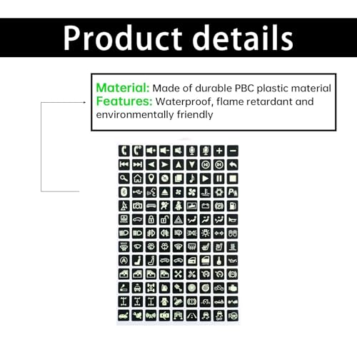 Image of 117 PCS Car Center Console Switch Button Luminous Sticker, PET Waterproof Wear-Resistant Night Safety Switch Sticker, AC Instrument Panel Button Decal, Universal for Cars (Fluorescence Green)