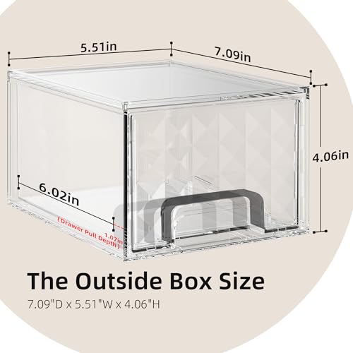 Save 64% on Delamu 8-Pack Clear Stackable Storage Drawers