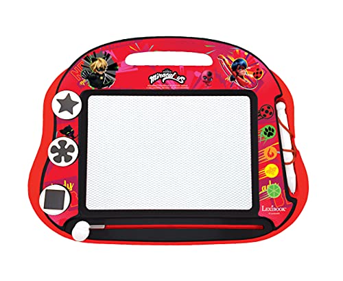 Lexibook, Miraculous Ladybug Cat Noir Multicolor Magic Drawing Board Creative Artistic Toy for Girls and Children, Stylus Pen and Stamps, Red/Black, CRMI550