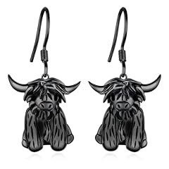 Black Highland Cow Earrings