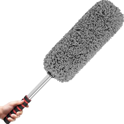 Sulfar Ultimate Car Duster - The Best Microfiber Multipurpose Duster - Pollen Removing - Exterior or Interior Use - Lint Free - Long Unbreakable Extendable Handle