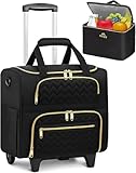 MATEIN 15.6 inch Rolling Teacher Bag with Insulated Lunch Bag, Laptop Trolley Bags on Wheels with Detachable Dolly and Shoulder Strap, Rolling Laptop Case on wheels for Teacher, Nurse, Office, Black