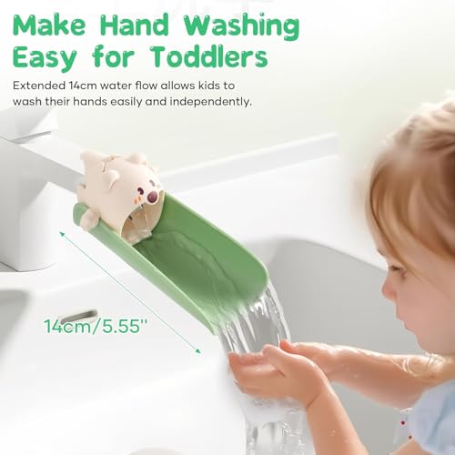 Image of 2 Pack Faucet Extender for Toddlers, Kids Sink Extender for Bathroom, Kitchen, EASICUTI Food Grade Silicone Faucet Extension, Baby Hand Washing Water Spout Extender Fits Standard, Gooseneck Faucet
