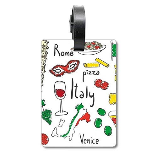 Étiquette valise voyage motif paysage italien Pise en PVC rigide