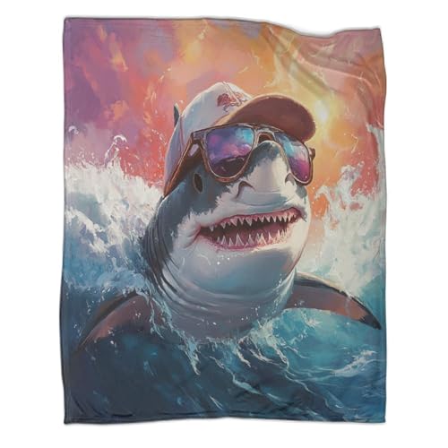 Couverture requin polaire chaude et jeté de canapé confortable - 2