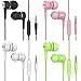 Earbuds,Earphones,Pasuwisma in-Ear Headphones Noise Isolating,Compatible with iPhone,iPod,iPad,MP3 Players,Samsung Galaxy,Nokia,HTC,etc 4pack (Candy1)