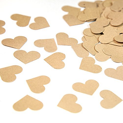 Wedding Confetti Kraft Paper Confetti Heart Shape Cardstock 1 inch 100
