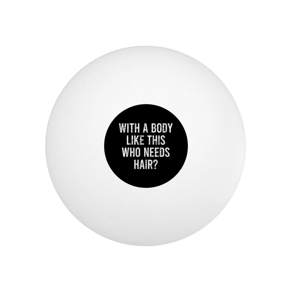 GRAPHICS & MORE Who Needs Hair Novelty Table Tennis Ping Pong Ball 12 Pack with Storage Bag