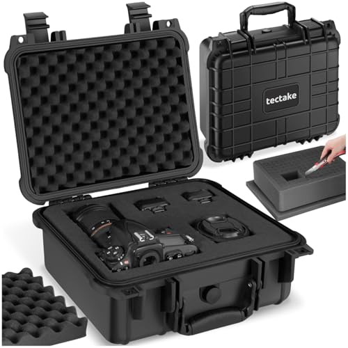 tectake® Malette de Protection, Inserts Mousse pour Appareil Photo, caméra & Accessoires, Outils, 35x34x15,5 cm Boite étanche, Valise étanche avec...