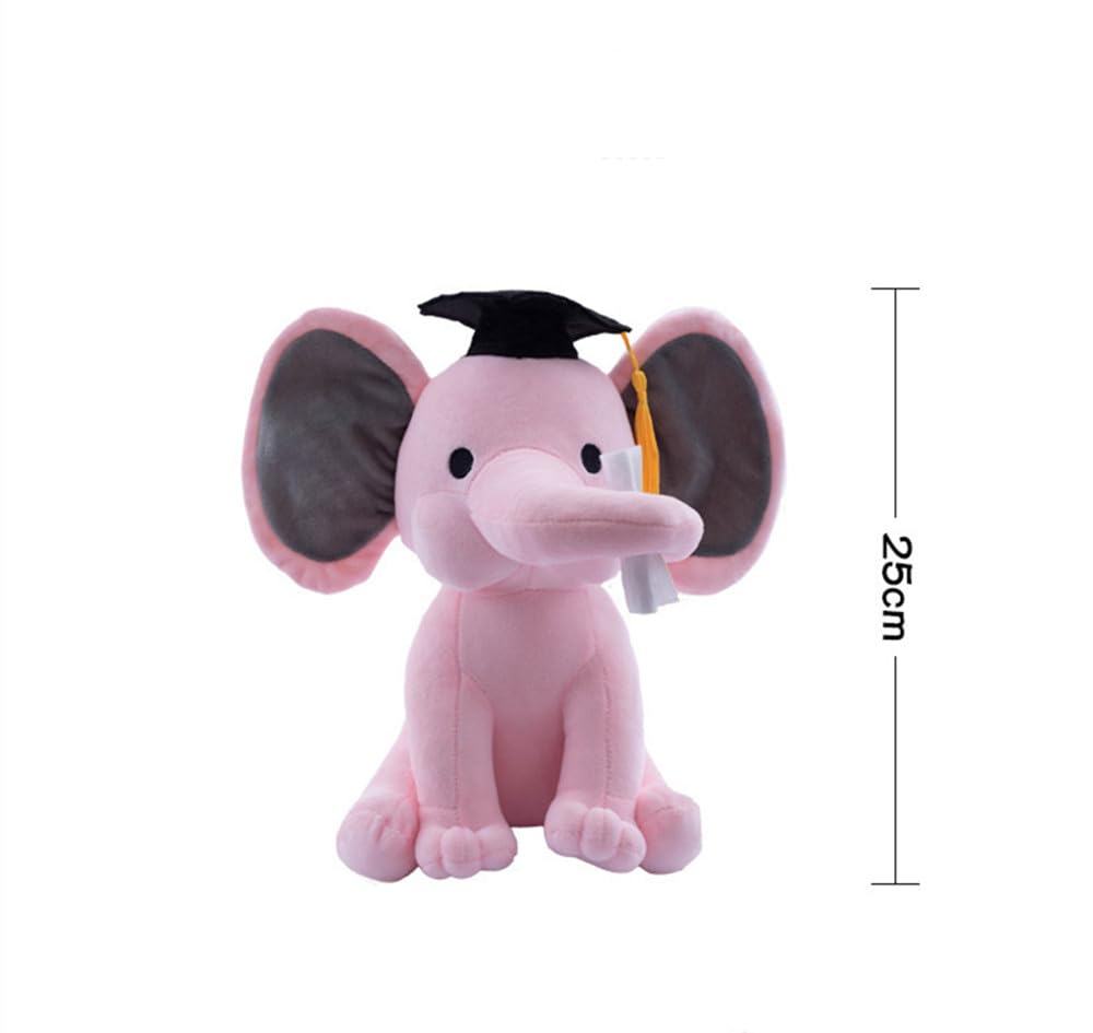 Tikwisdom Stuffed Animals, Elephant, Graduation Elephant with Diploma Tasseled Hat, Large Plush Elephant - Image 2