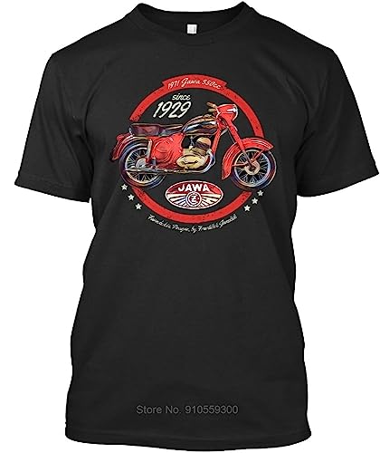 Men t Shirt Jawa 350cc Motorcycle Vintage Gift Shirt Tshirts Cotton Tshirt Men Summer Fashion t-Shirt Euro Size Black L