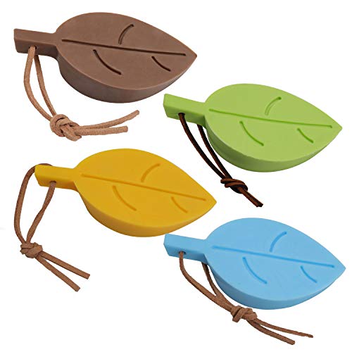 Door Stopper Wedge Finger Protector, 4 Pack Premium Cute Colorful Leaf Style