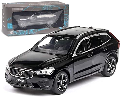 Zhangl Die-cast Pull Back Car Volvo Xc60 Model 1:32 Alloy Toy with Real Sound and Light for Boys Suitable for Collection,Black