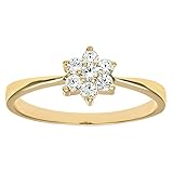 Citerna 9 ct Yellow Gold Stone Set Daisy Cluster Ring - Size K