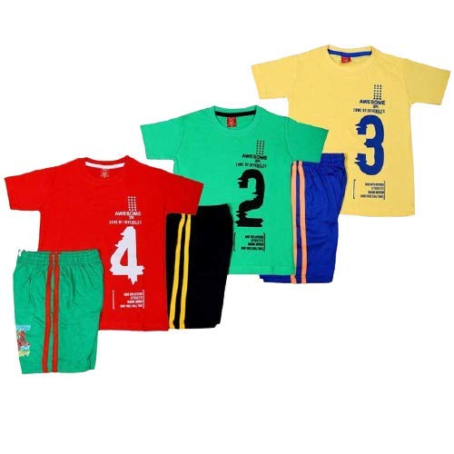 Ezee Sleeves Combo Boys TShirts and Shorts Pack of 3 Amazon.in