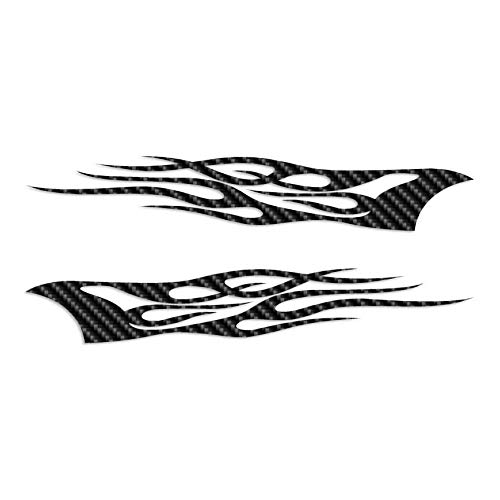 Southern Decalz Pair of Tribal Flames - Vinyl Decal Sticker - 12" x 5" - Carbon Fiber