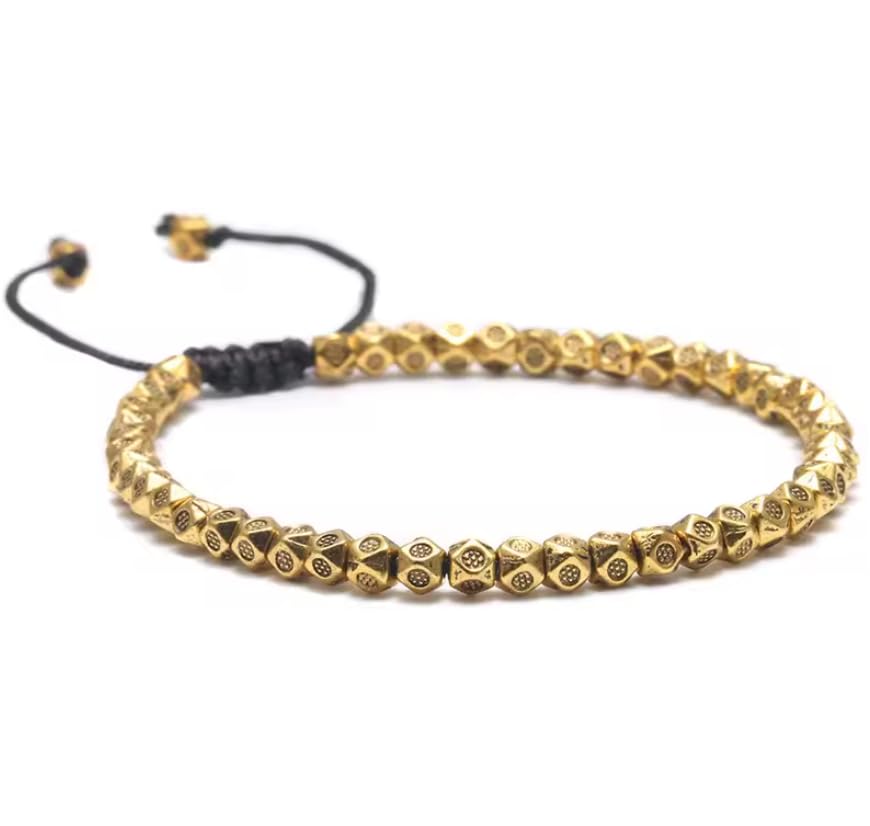 Bracelet à facettes bouddhistes avec corde réglable pour vos séances de méditation zen