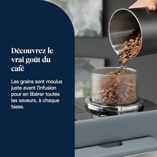 De'Longhi Rivelia EXAM440.55.G Machine À Café Grain Automatique Grains Fraîchement Moulus Bac à Grains Interchangeable Carafe à lait Automatique 16 Recettes Écran Tactile Couleur - vue 4
