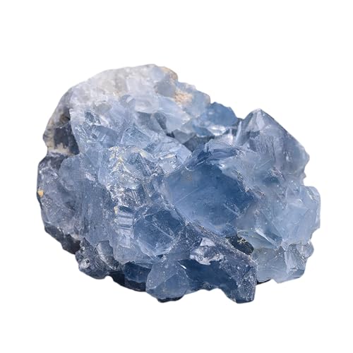 Genérico Natural - Cluster | Cristales Crudos De Angelite | 1 Pieza De De De Celestal Piedras Preciosas, De Jabón, Medicinal Liso, Preocupante Par